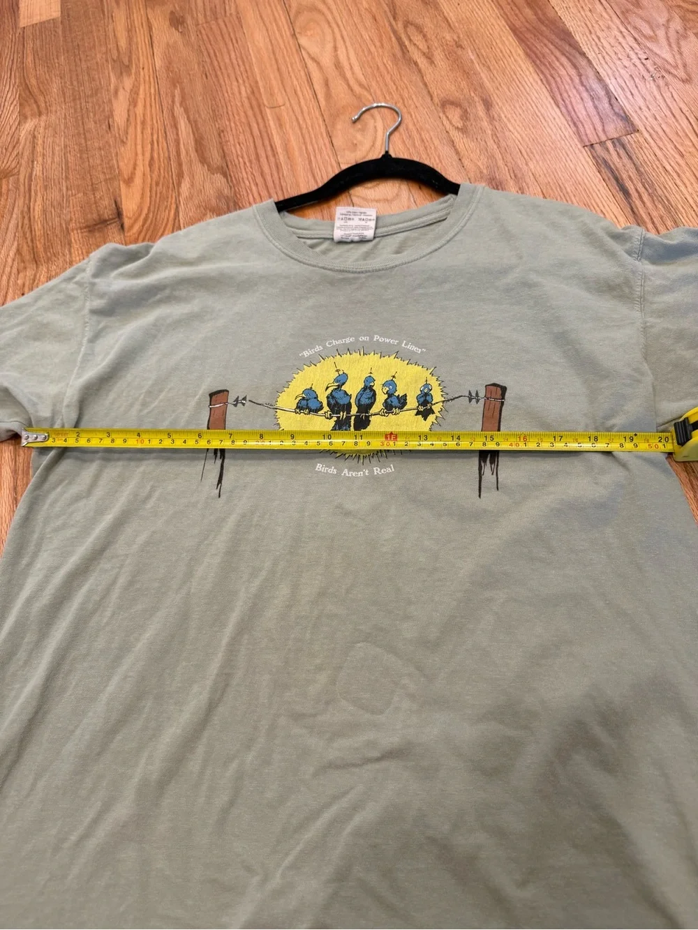100% cotton birds aren’t real “birds charge on power lines” graphic tshirt - Picture 10 of 11